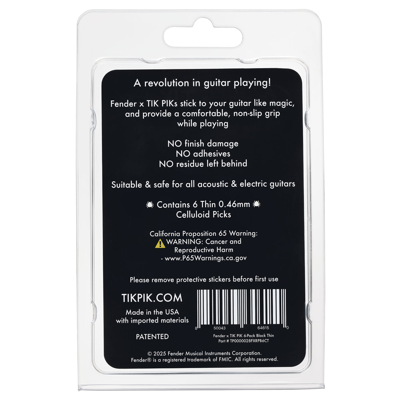 Fender x TIK PIK 6-Pack Retail Packaging