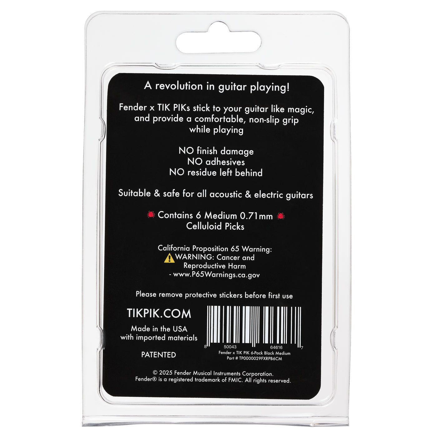 Fender x TIK PIK 6-Pack Retail Packaging