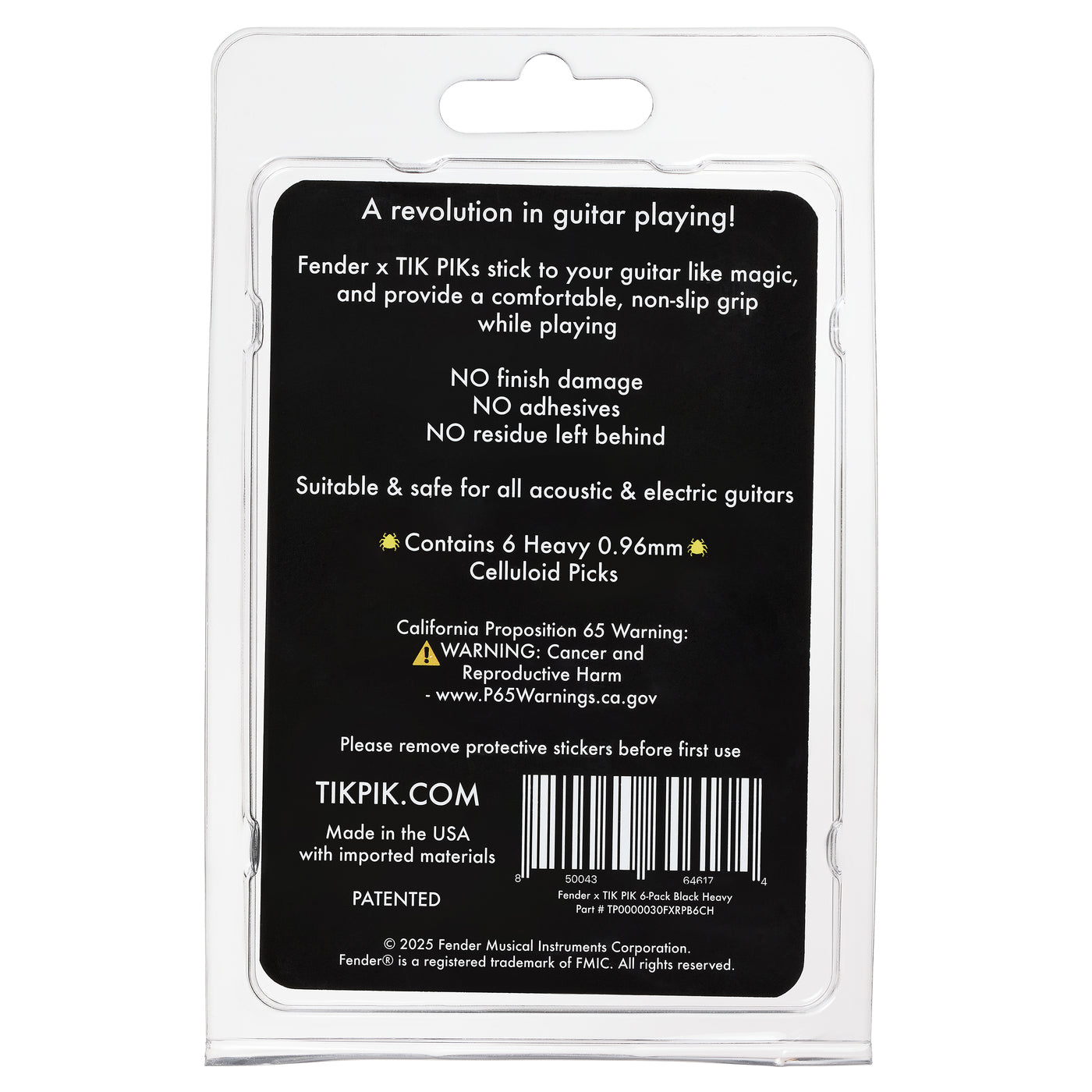 Fender x TIK PIK 6-Pack Retail Packaging