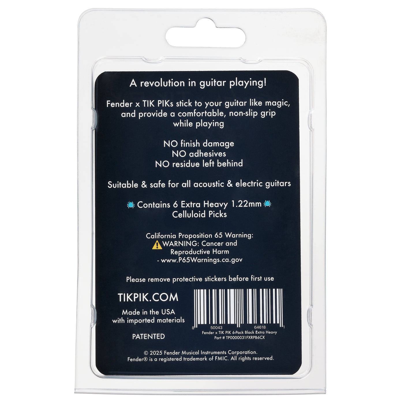 Fender x TIK PIK 6-Pack Retail Packaging